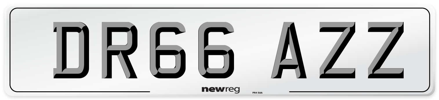 DR66 AZZ Number Plate from New Reg